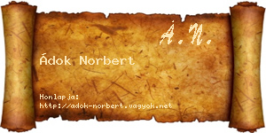 Ádok Norbert névjegykártya